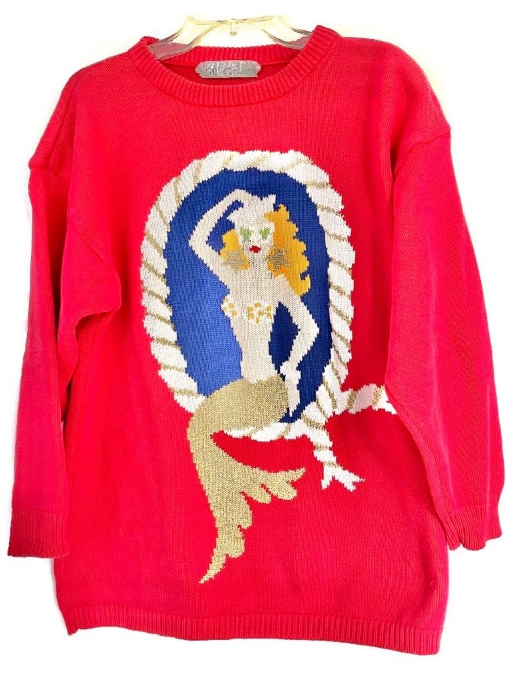 Bob Mackie Vintage Pin-Up Mermaid Sweater